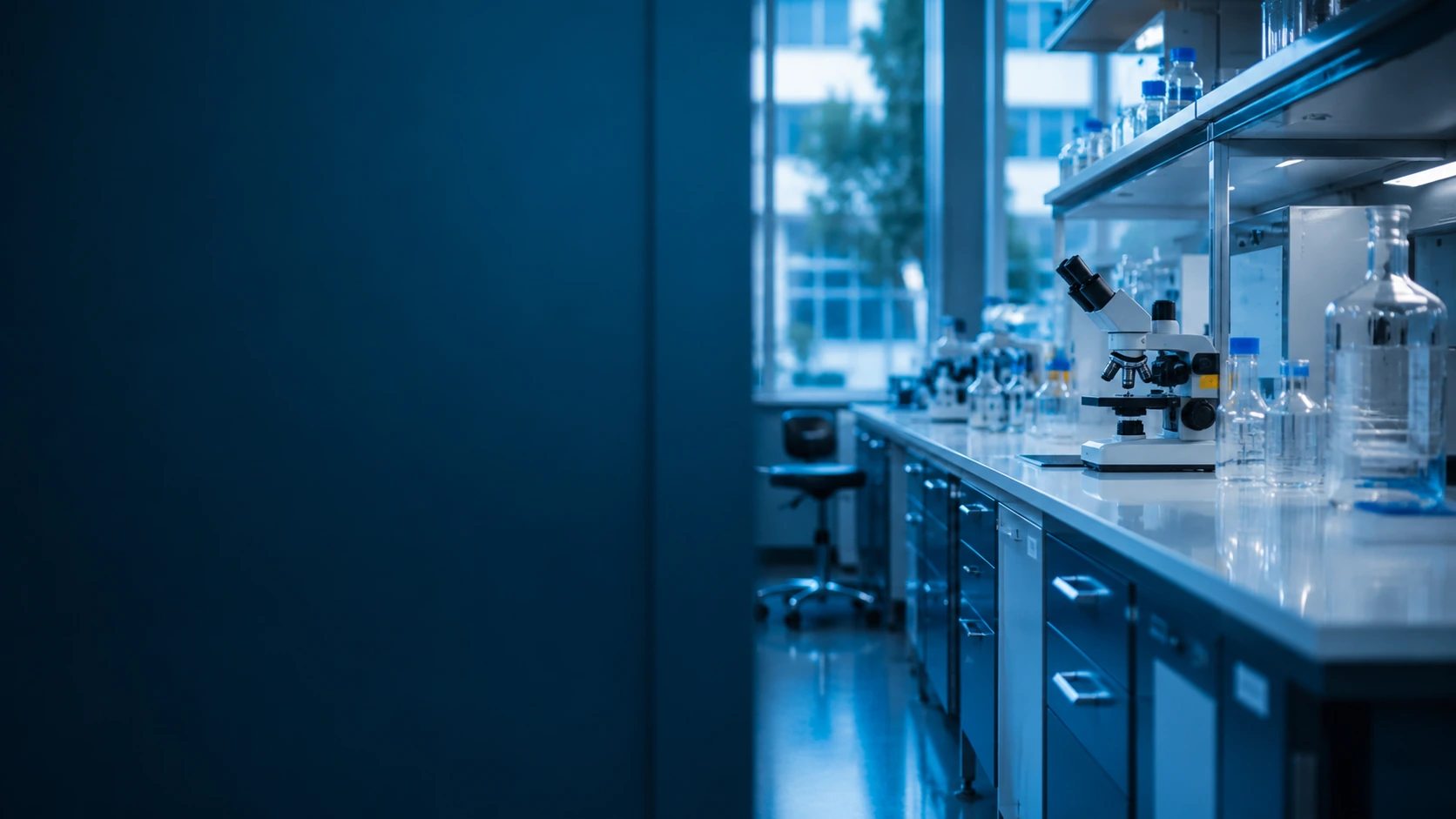 Interior of a modern laboratory with instruments prepared for service.